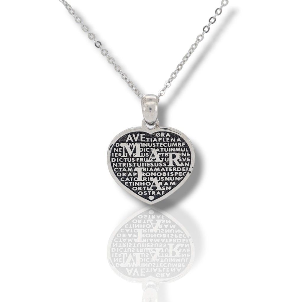 Platinum plated silver 925º heart necklace 